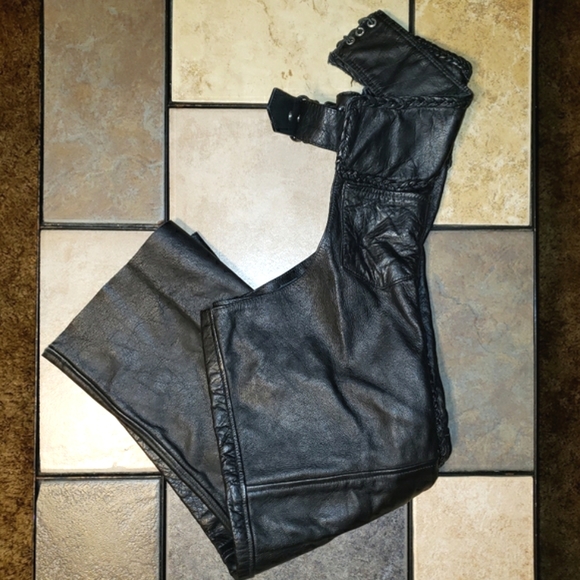 Hot Leathers Braided Leather Riding Chaps - Picture 3 of 13